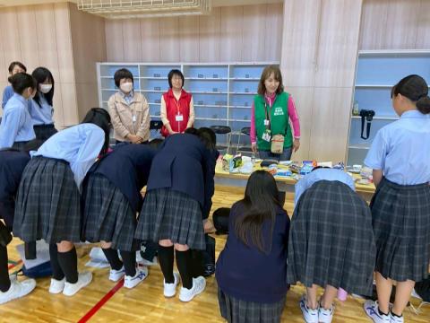 三郷中学校防災訓練